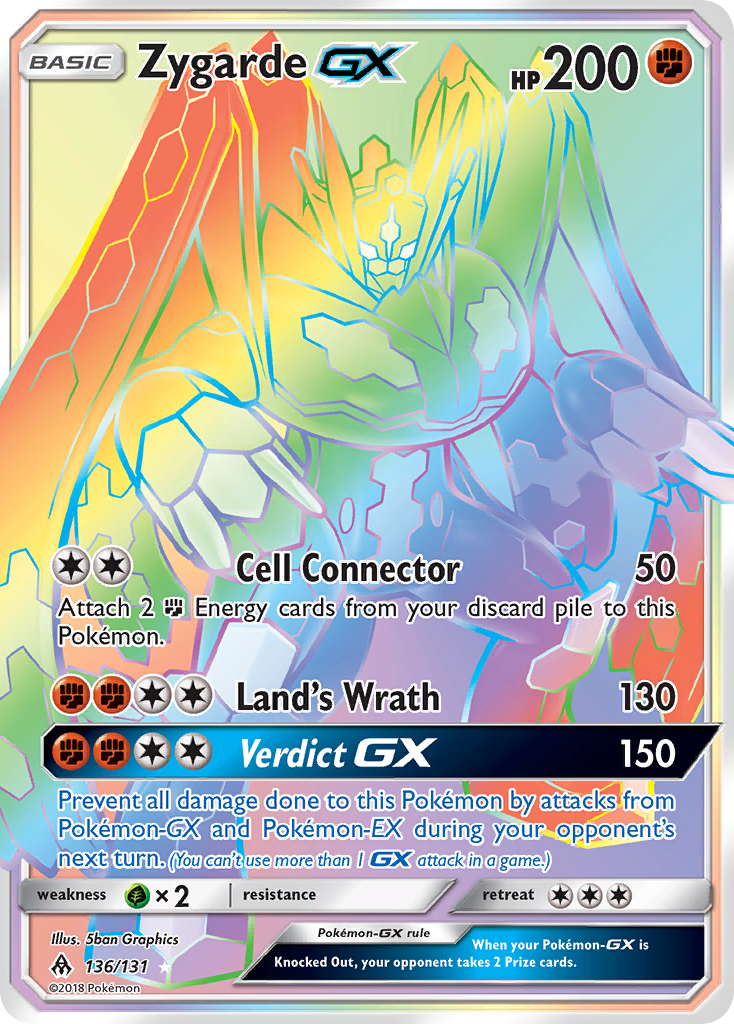 Zygarde-GX 136/131 Rare Rainbow | Forbidden Light | Pokemon Card