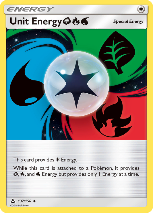 Unit Energy GrassFireWater 137/156 Uncommon | Ultra Prism | Pokemon Card