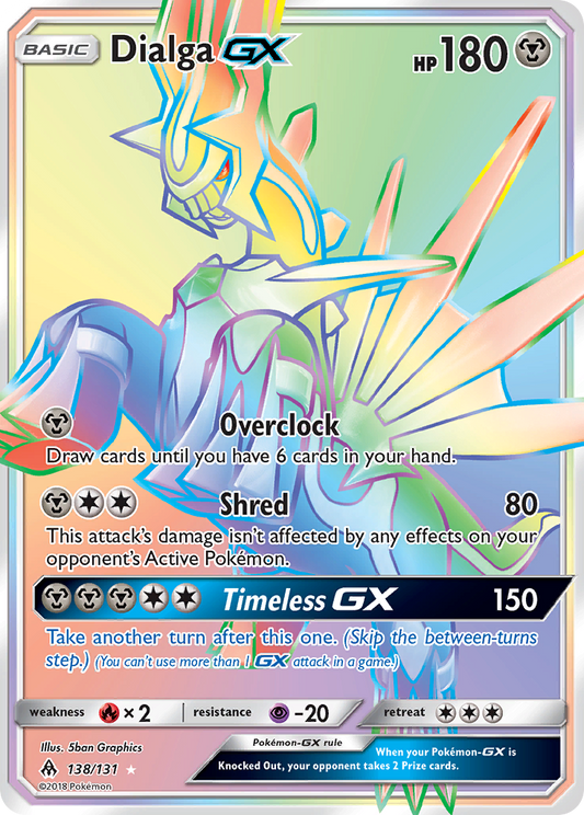 Dialga-GX 138/131 Rare Rainbow | Forbidden Light | Pokemon Card