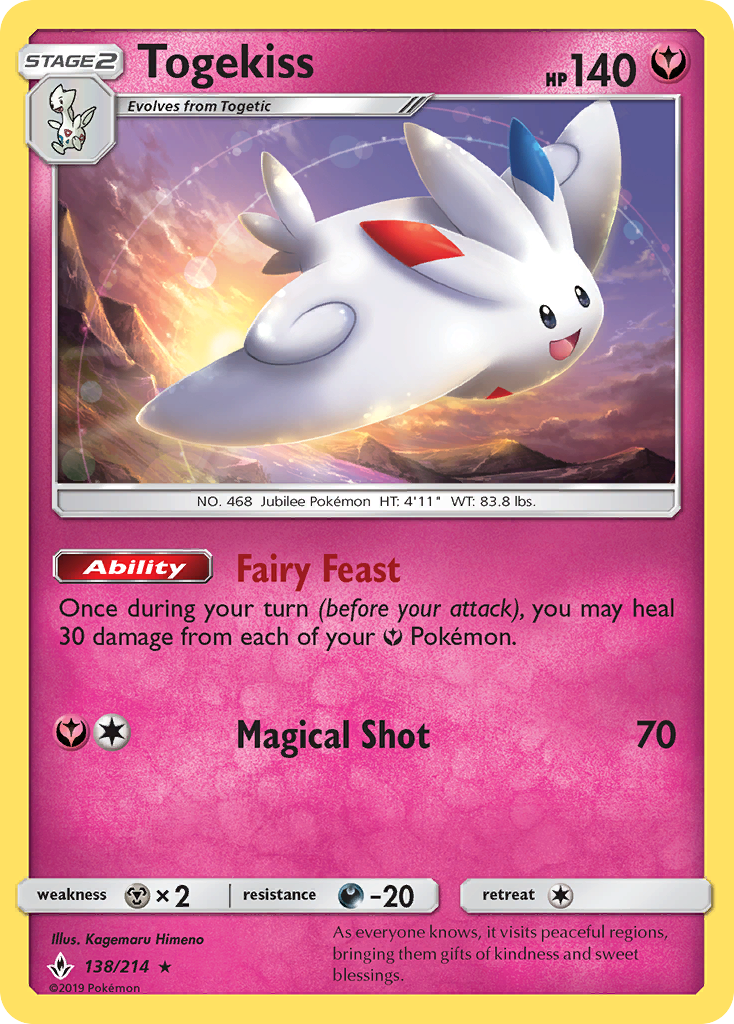 Togekiss 138/214 Rare Holo | Unbroken Bonds | Pokemon Card