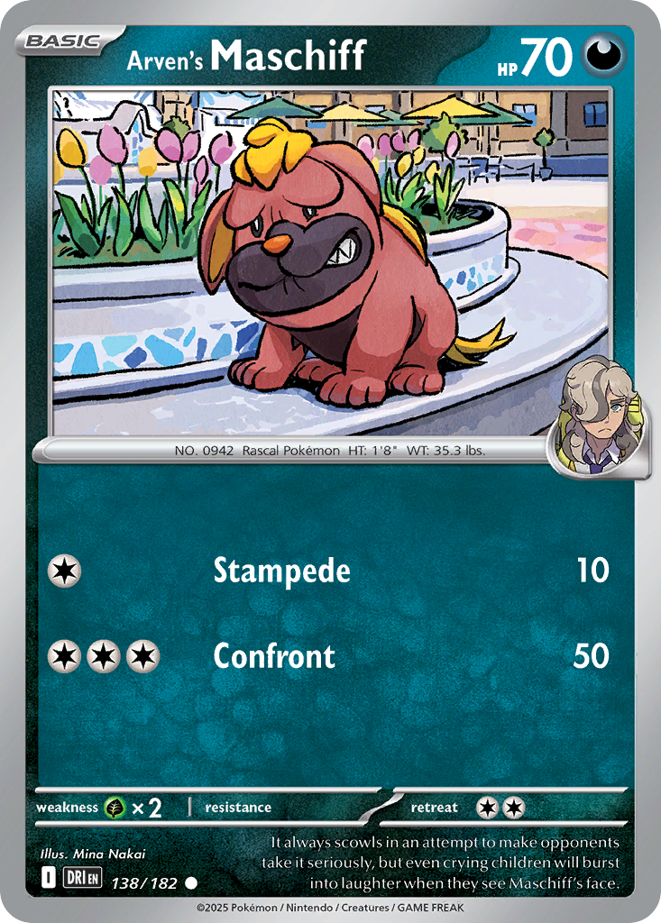 Arven's Maschiff 138/182 Common | Destined Rivals | Pokemon Card