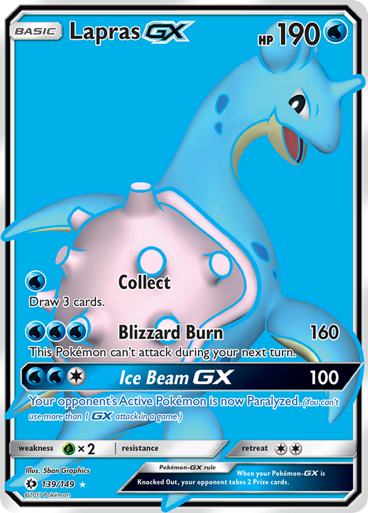 Lapras-GX 139/149 Rare Ultra | Sun & Moon | Pokemon Card