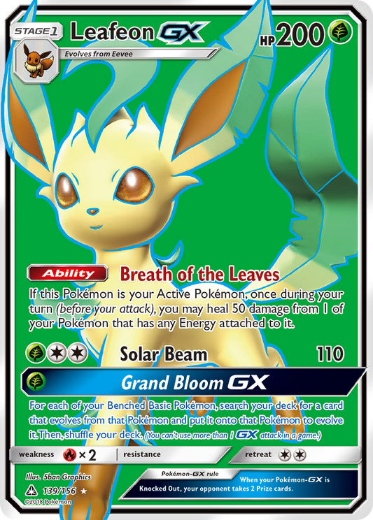 Leafeon-GX 139/156 Rare Ultra | Ultra Prism | Pokemon Card