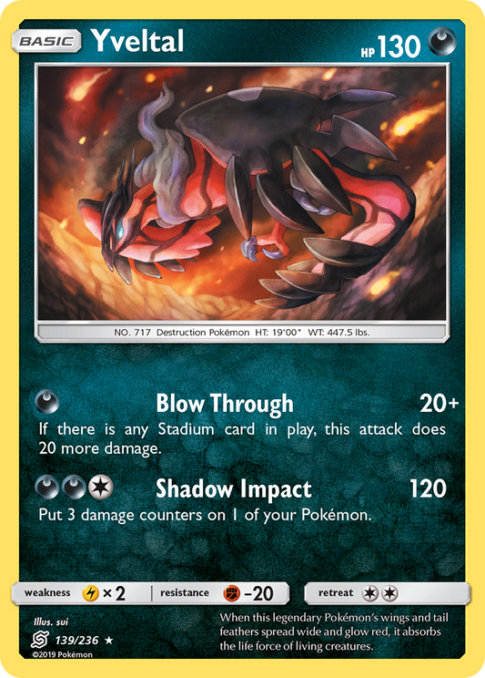 Yveltal 139/236 Rare Holo | Unified Minds | Pokemon Card