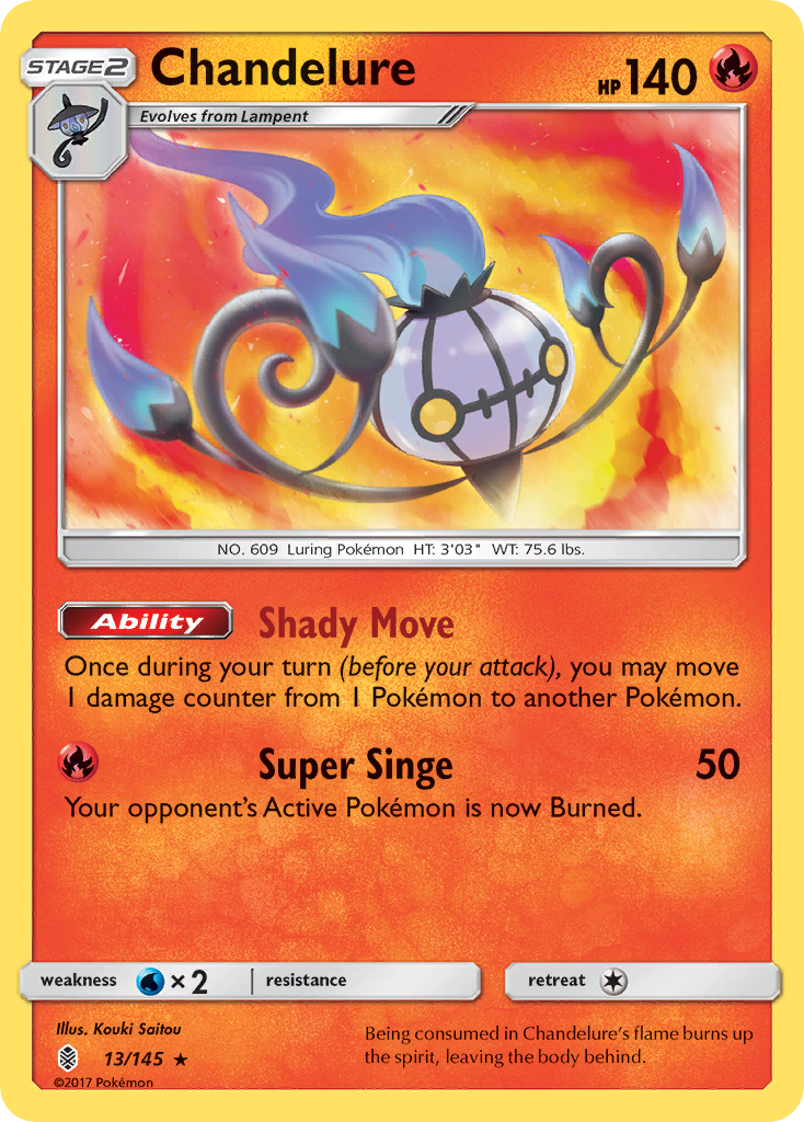 Chandelure 13/145 Rare Holo | Guardians Rising | Pokemon Card