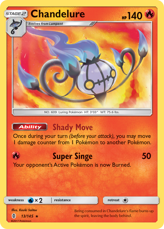 Chandelure 13/145 Rare Holo | Guardians Rising | Pokemon Card