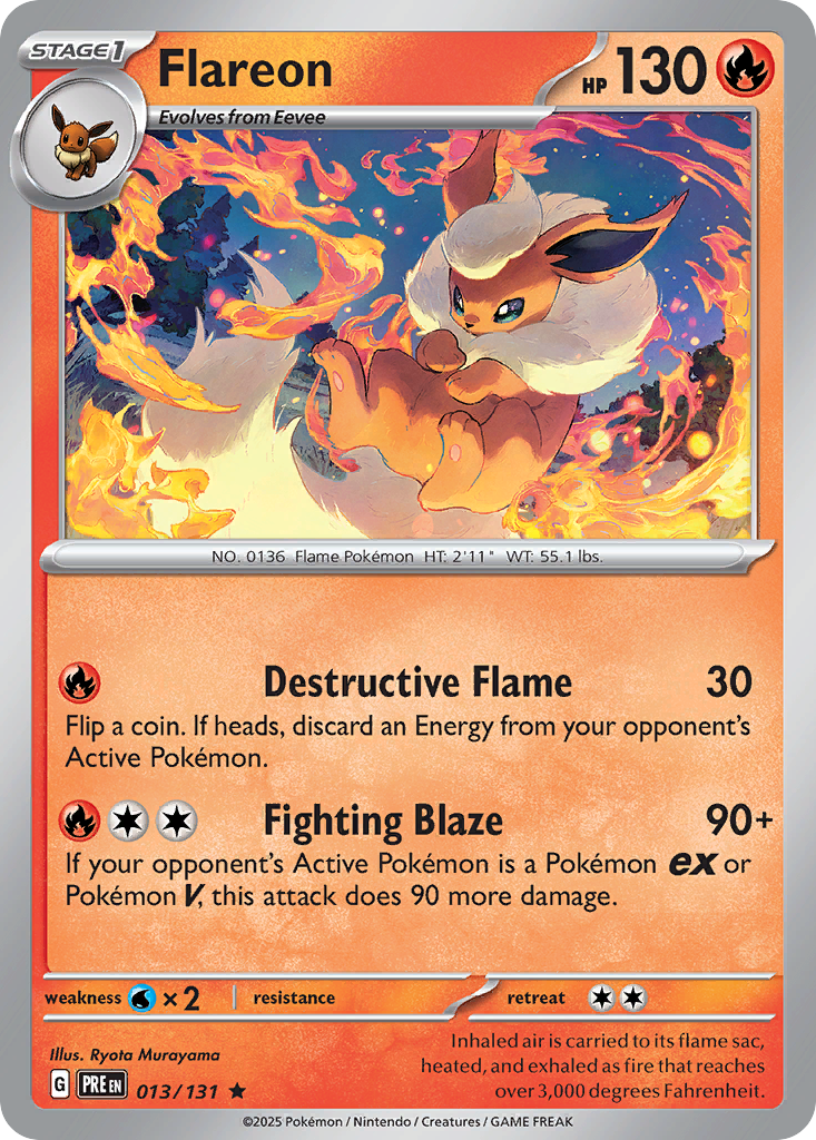 Flareon 13/131 Rare Holo | Prismatic Evolutions | Pokemon Card