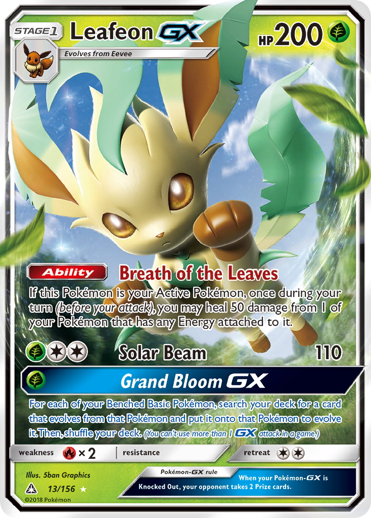 Leafeon-GX 13/156 Rare Holo GX | Ultra Prism | Pokemon Card