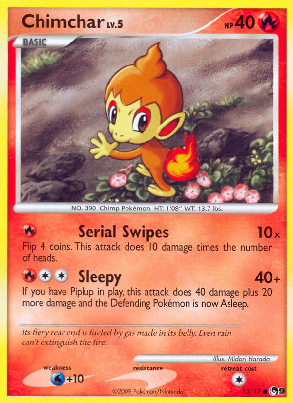 Chimchar 13/17 Common | POP Series 9 | Pokemon Card