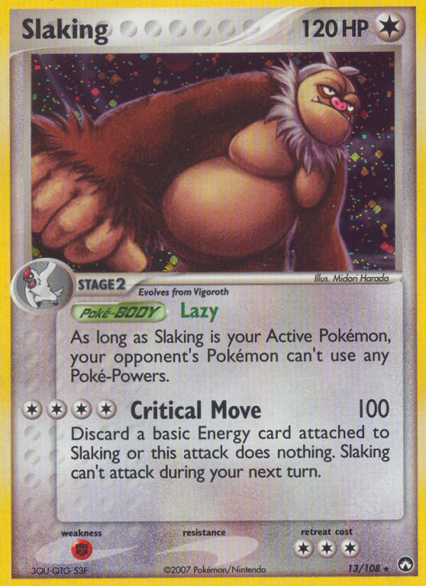 Slaking 13/108 Rare Holo | Power Keepers | Pokemon Card