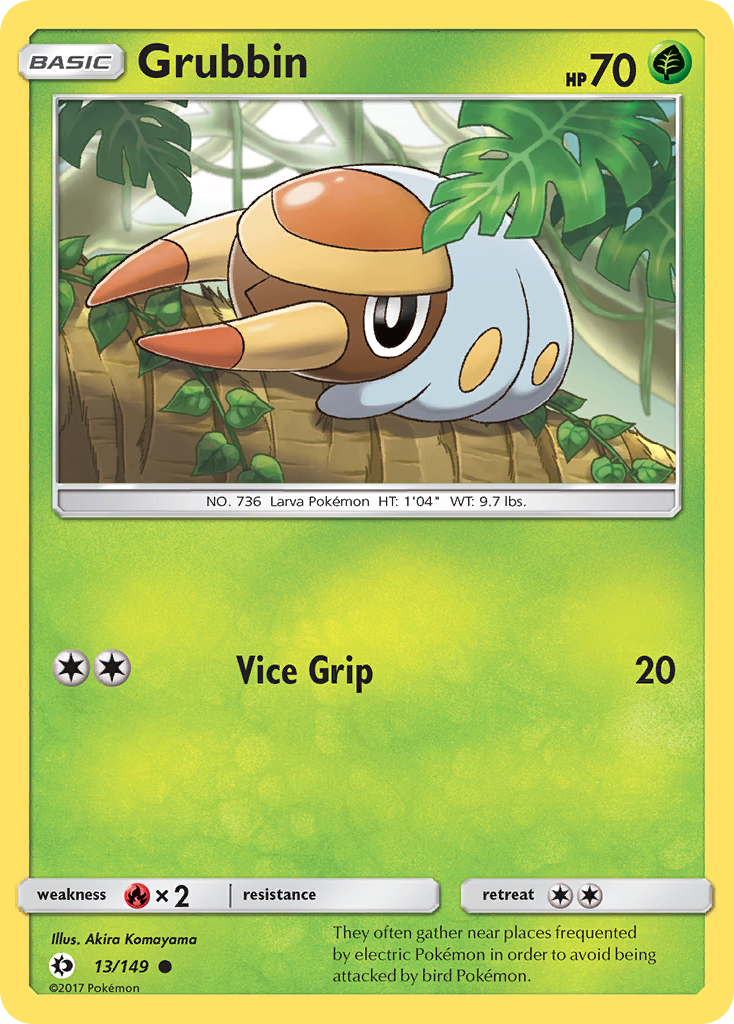 Grubbin 13/149 Common | Sun & Moon | Pokemon Card
