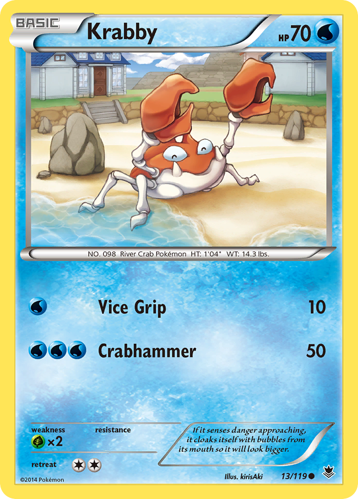 Krabby 13/119 Common | Phantom Forces | Pokemon Card