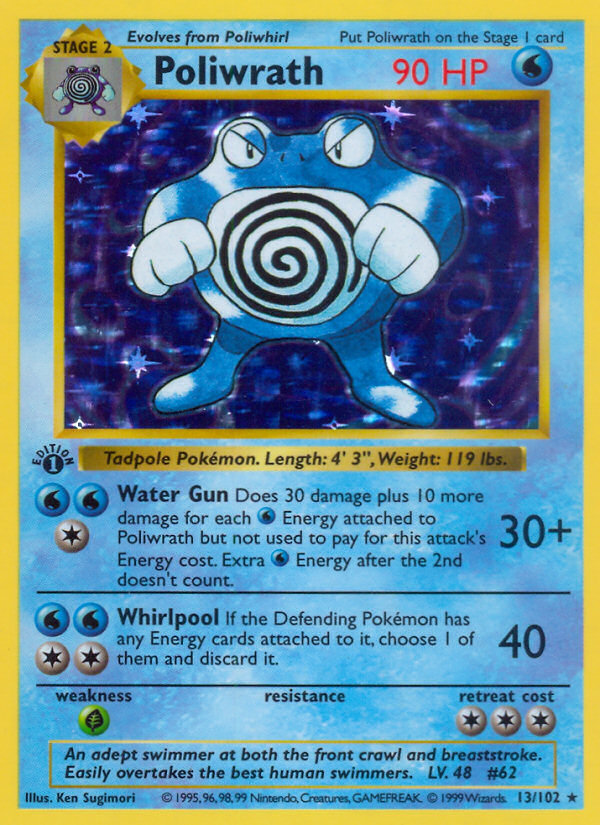 Poliwrath 13/102 Rare Holo | Base | Pokemon Card