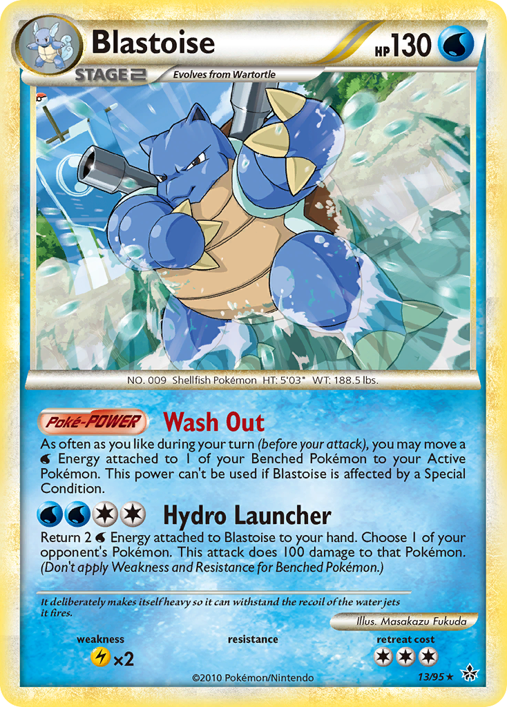 Blastoise 13/95 Rare | HS—Unleashed | Pokemon Card