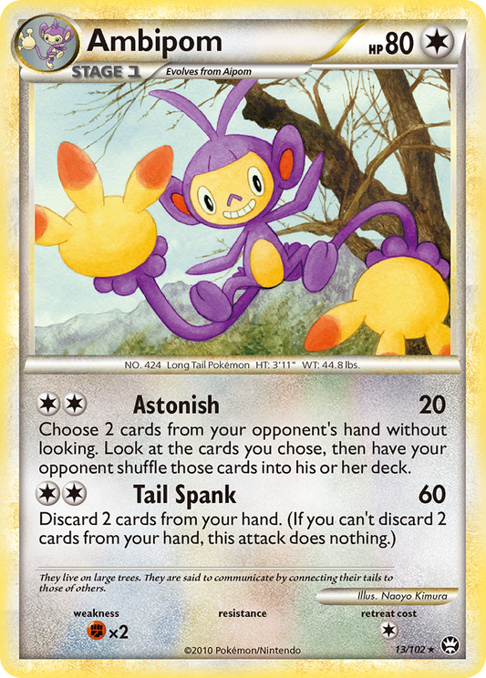 Ambipom 13/102 Rare | HS—Triumphant | Pokemon Card