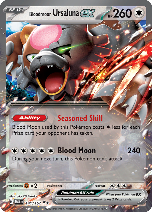 Bloodmoon Ursaluna ex 141/167 Double Rare | Twilight Masquerade | Pokemon Card