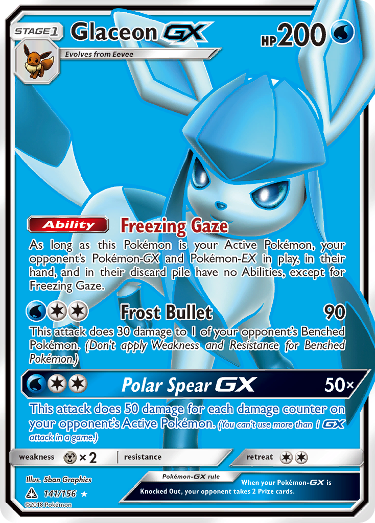 Glaceon-GX 141/156 Rare Ultra | Ultra Prism | Pokemon Card