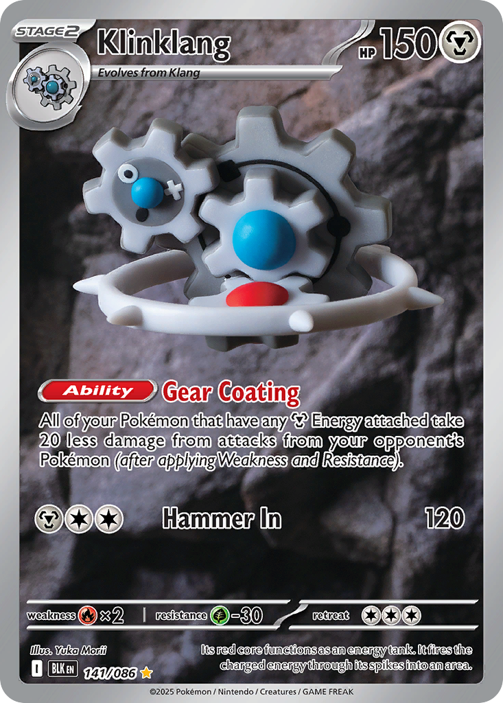 Klinklang 141/86 Illustration Rare | Black Bolt | Pokemon Card