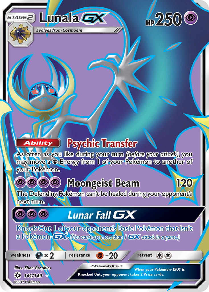 Lunala-GX 141/149 Rare Ultra | Sun & Moon | Pokemon Card