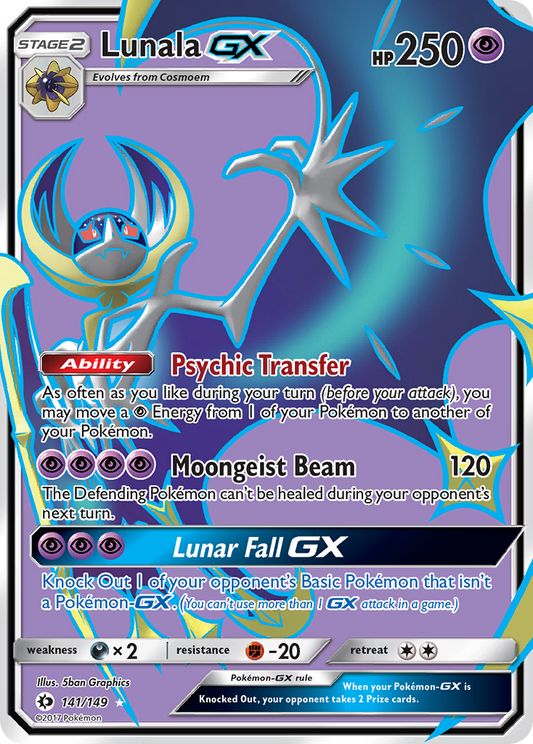 Lunala-GX 141/149 Rare Ultra | Sun & Moon | Pokemon Card