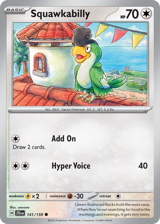 Squawkabilly 141/159 Common | Journey Together | Pokemon Card
