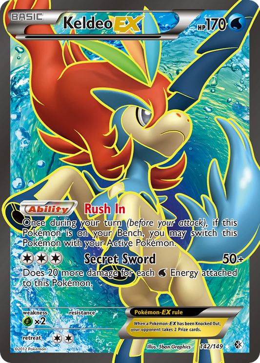 Keldeo-EX 142/149 Rare Ultra | Boundaries Crossed | Pokemon Card