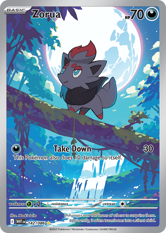Zorua 142/86 Illustration Rare | White Flare | Pokemon Card