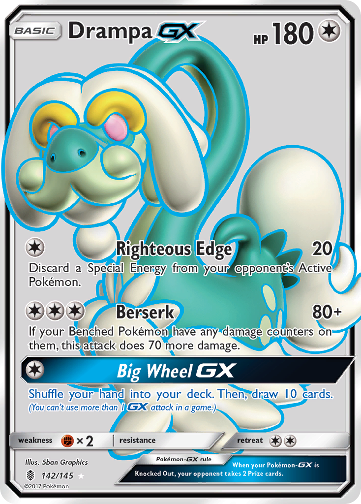 Drampa-GX 142/145 Rare Ultra | Guardians Rising | Pokemon Card