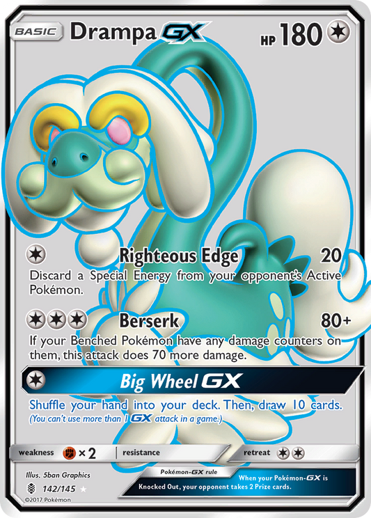 Drampa-GX 142/145 Rare Ultra | Guardians Rising | Pokemon Card