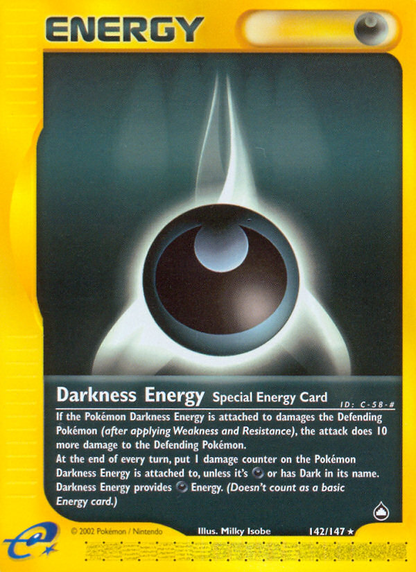 Darkness Energy 142/147 Rare | Aquapolis | Pokemon Card