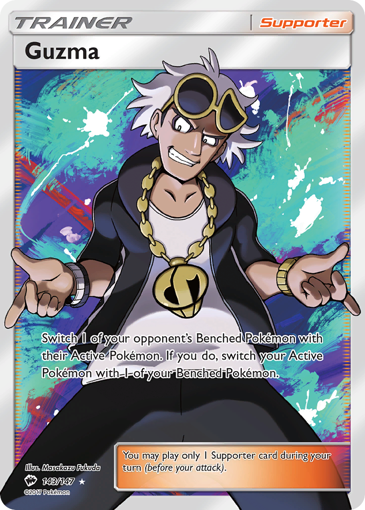 Guzma 143/147 Rare Ultra | Burning Shadows | Pokemon Card