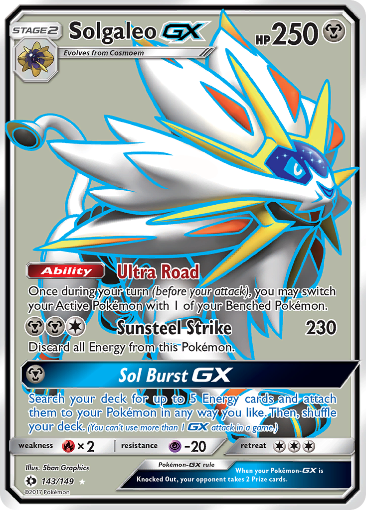 Solgaleo-GX 143/149 Rare Ultra | Sun & Moon | Pokemon Card
