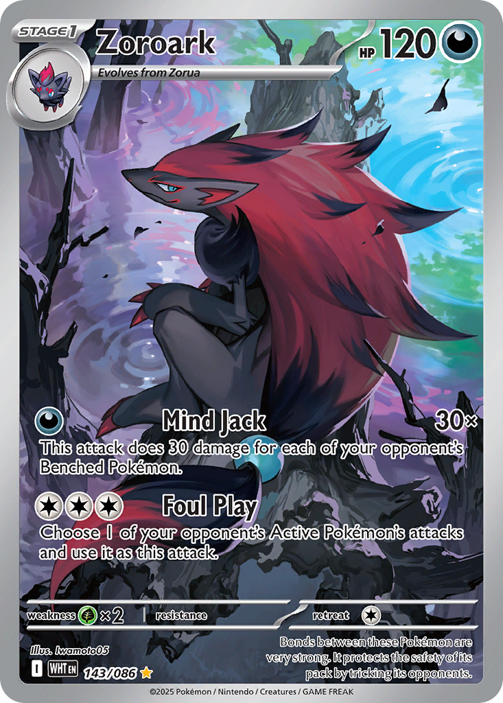 Zoroark 143/86 Illustration Rare | White Flare | Pokemon Card