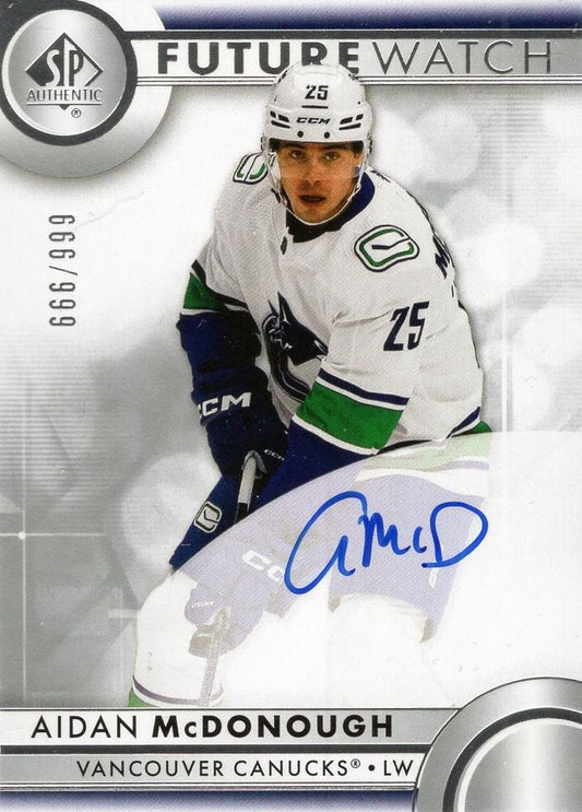 Aidan McDonough #144 Vancouver Canucks | 2023-24 SP Authentic | NHL Trading Card