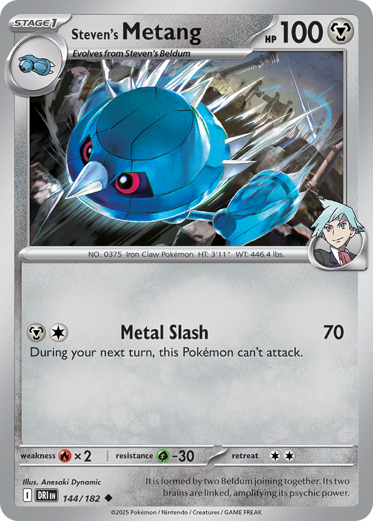 Steven's Metang 144/182 Uncommon | Destined Rivals | Pokemon Card