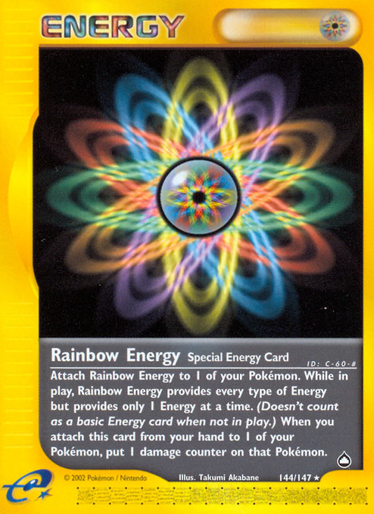 Rainbow Energy 144/147 Rare | Aquapolis | Pokemon Card