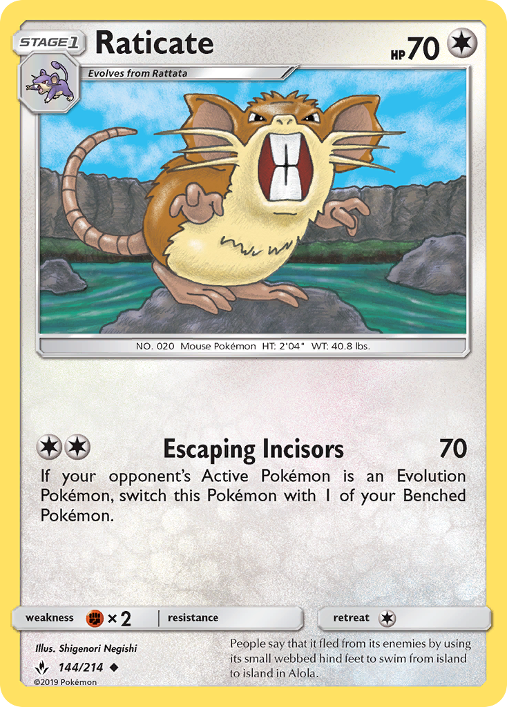 Raticate 144/214 Uncommon | Unbroken Bonds | Pokemon Card