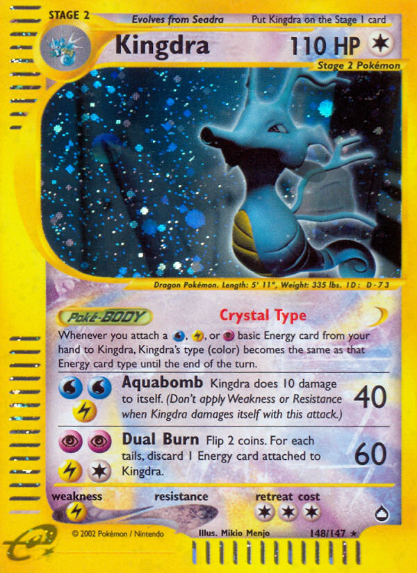 Kingdra 148/147 Rare Secret | Aquapolis | Pokemon Card