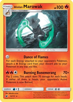 Alolan Marowak 12/111 Reverse Holo | Crimson Invasion | Pokemon Card