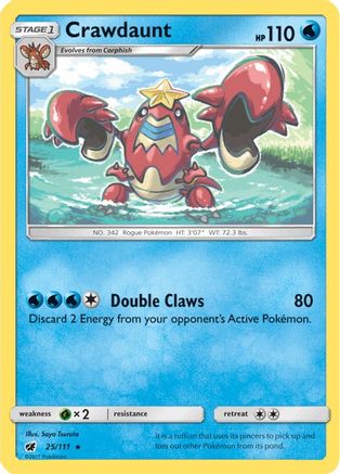 Crawdaunt 25/111 Reverse Holo | Crimson Invasion | Pokemon Card