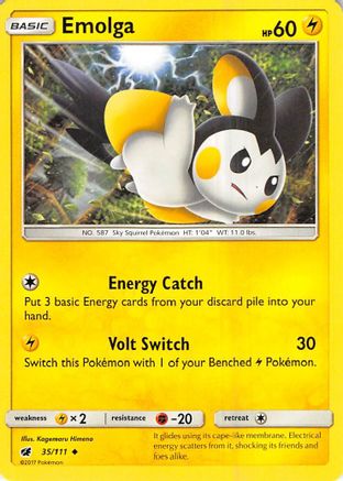 Emolga 35/111 Reverse Holo | Crimson Invasion | Pokemon Card