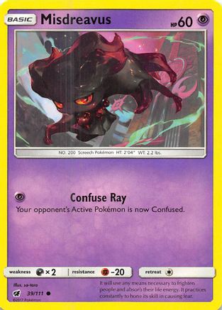 Misdreavus 39/111 Reverse Holo | Crimson Invasion | Pokemon Card