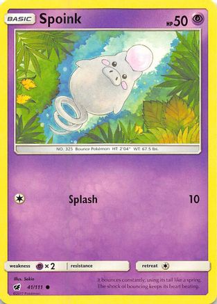 Spoink 41/111 Reverse Holo | Crimson Invasion | Pokemon Card
