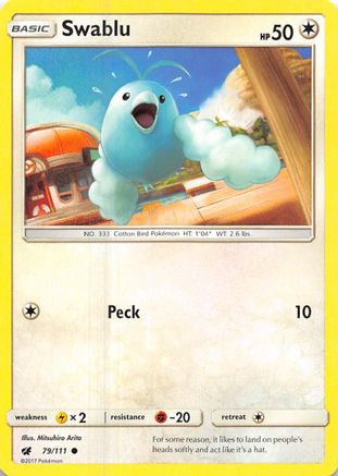 Swablu 79/111 Reverse Holo | Crimson Invasion | Pokemon Card
