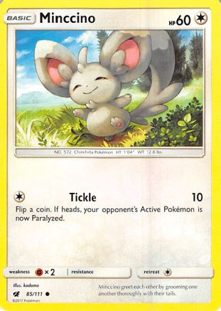 Minccino 85/111 Reverse Holo | Crimson Invasion | Pokemon Card