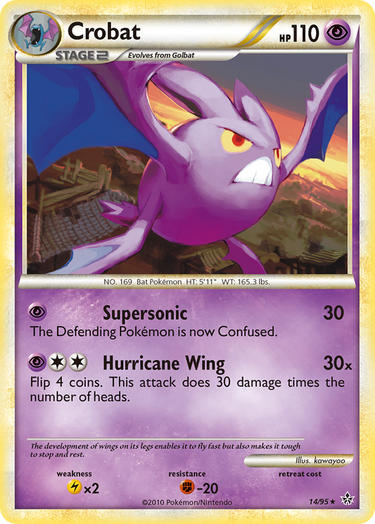 Crobat 14/95 Rare | HS—Unleashed | Pokemon Card