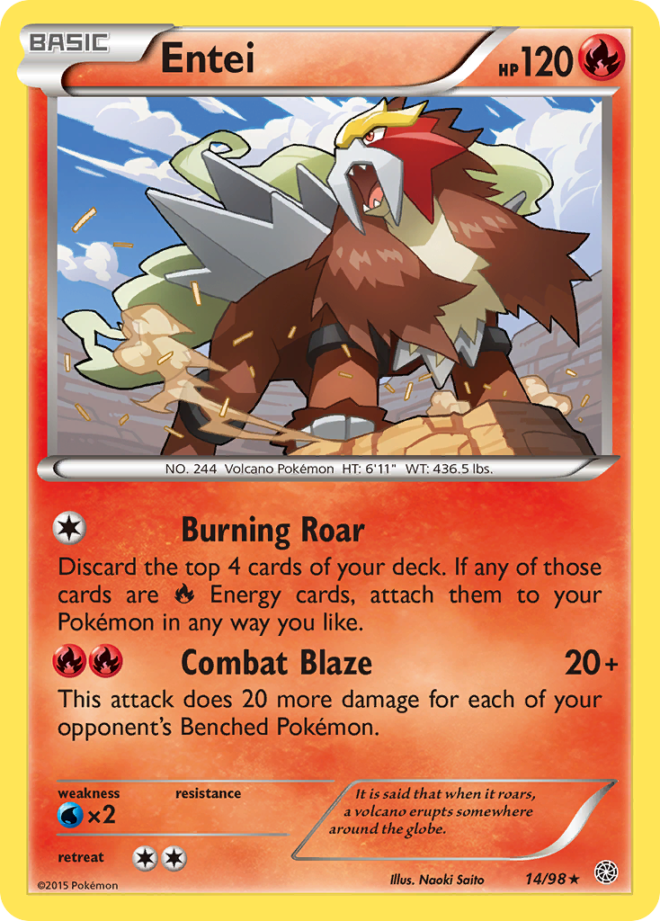 Entei 14/98 Rare | Ancient Origins | Pokemon Card