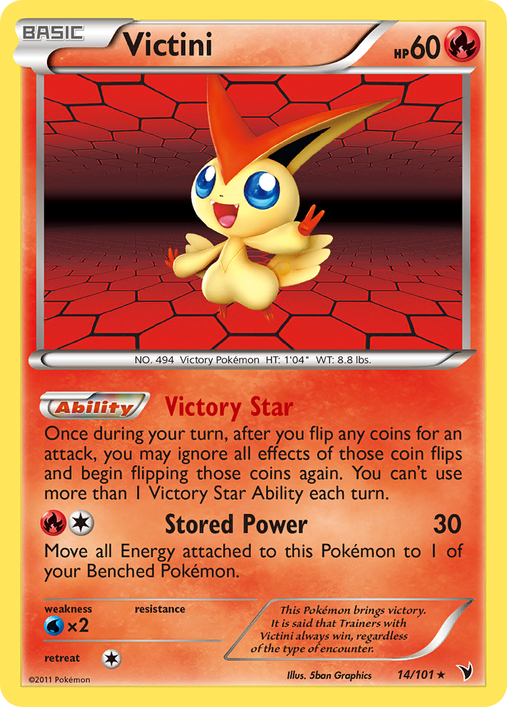 Victini 14/101 Rare Holo | Noble Victories | Pokemon Card