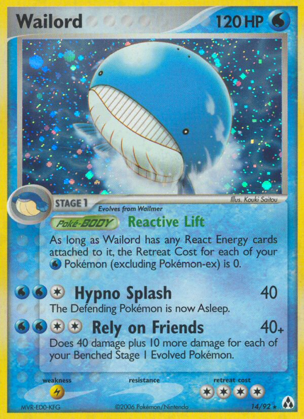 Wailord 14/92 Rare Holo | Legend Maker | Pokemon Card