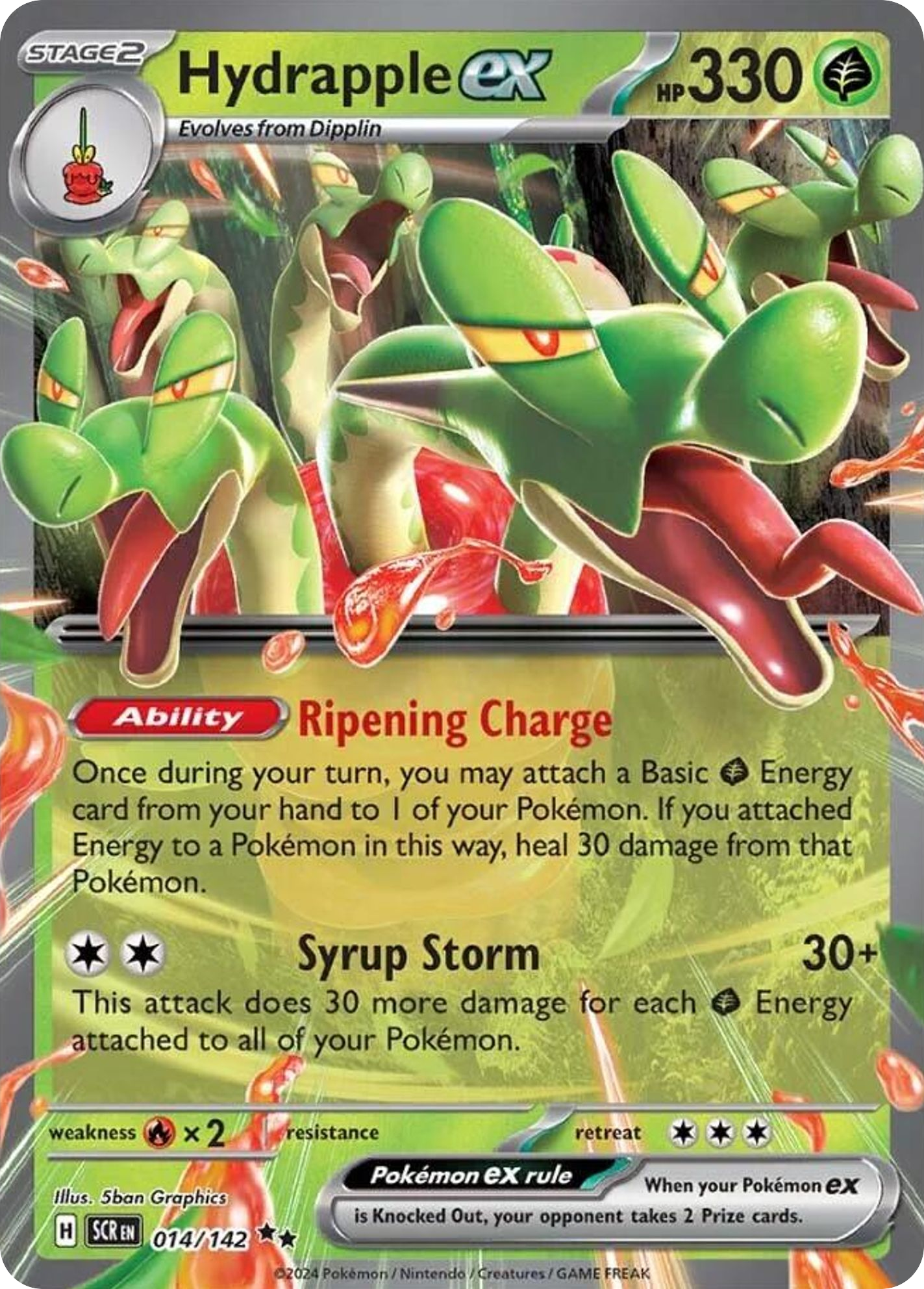Hydrapple ex 14/142 Double Rare | Stellar Crown | Pokemon Card